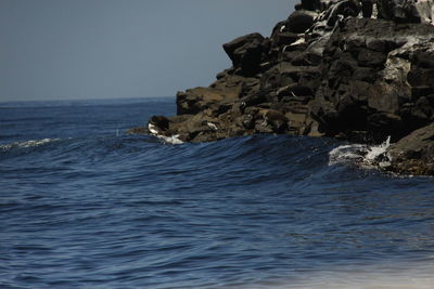 Scenic view of sea and rock formation