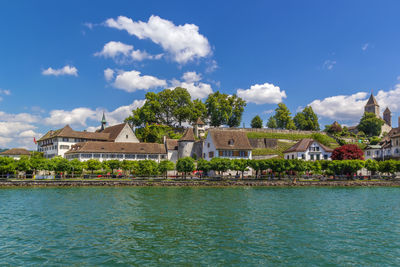 View of rapperswil from zurich lake, switzerland