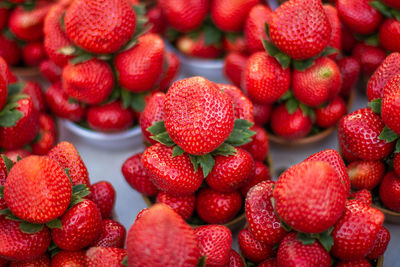Full frame shot of strawberries, strawberry, red. 