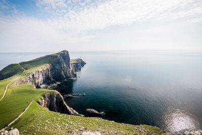 High angle view of sea against sky