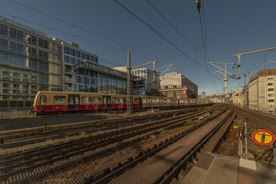 Railroad tracks against sky