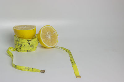 Close-up of drink against white background