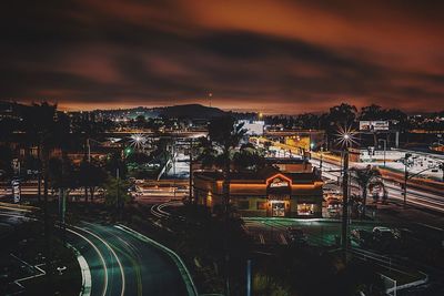 Illuminated city at night