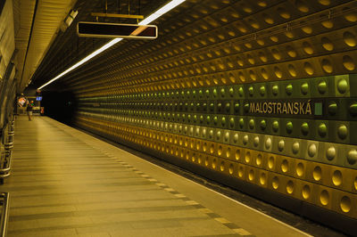 Illuminated subway station