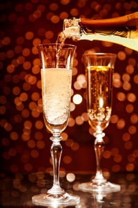 Close-up of wine glass on table