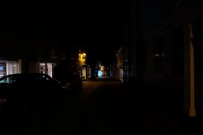 Illuminated street lights at night