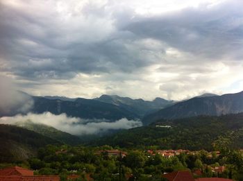 Scenic view of mountains against sky