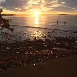 Scenic view of sunset over sea