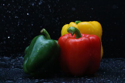 Close-up of multi colored bell peppers