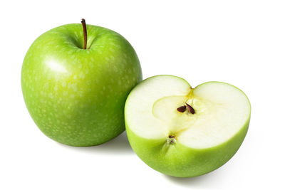 Close-up of apple against white background