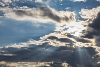 Low angle view of clouds in sky