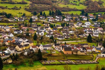 High angle view of townscape