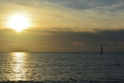 Scenic view of sea at sunset