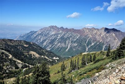 Scenic view of mountains against sky