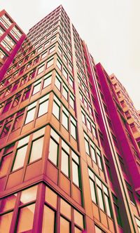 Low angle view of modern building against clear sky