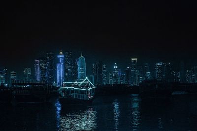 Illuminated city at night