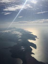 Aerial view of sea against sky