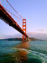 Suspension bridge over sea