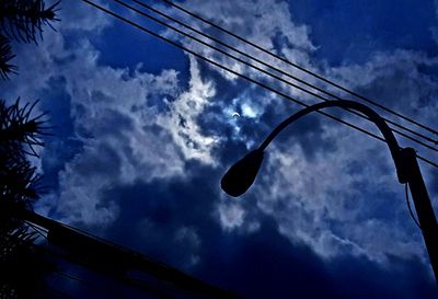 Low angle view of silhouette trees against sky