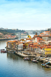 High angle view of porto waterfront