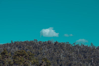 Panoramic view of landscape against blue sky
