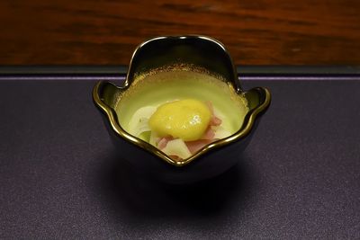 Close-up of food on table