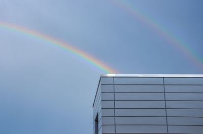 Low angle view of rainbow against sky