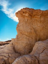 Low angle view of rock formations