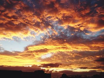 Scenic view of dramatic sky during sunset