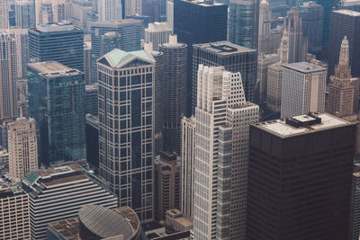 High angle view of buildings in city
