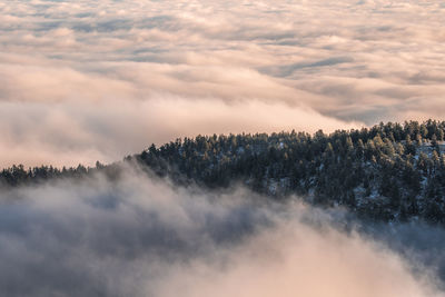 Scenic view of mountains against sky during sunset
