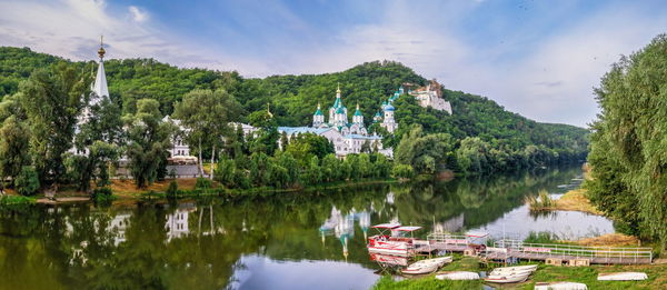 The holy mountains lavra of the holy dormition in svyatogorsk or sviatohirsk, ukraine