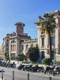 People in front of historical building