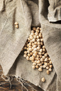 High angle view of coffee beans