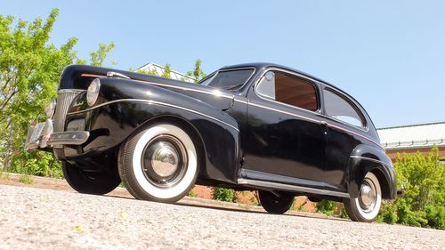 Vintage car on road