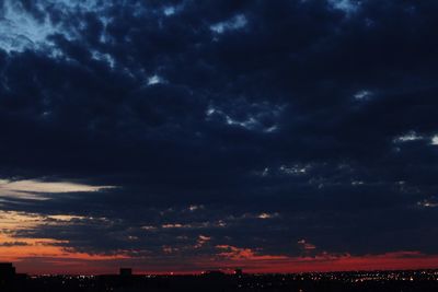 Low angle view of dramatic sky during sunset