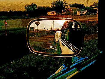 Close-up of side-view mirror