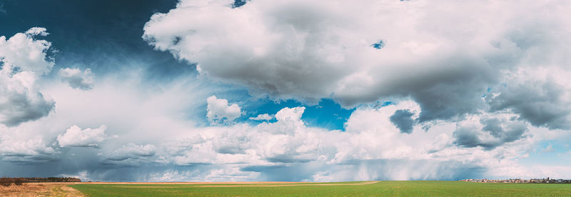 Scenic view of field against sky