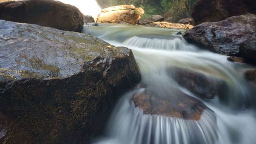 Scenic view of waterfall