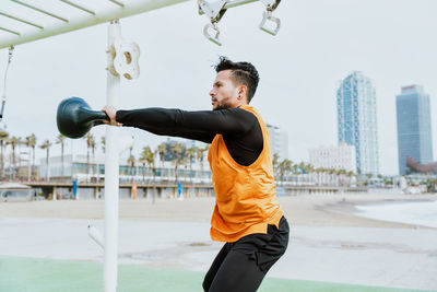 Man exercising outdoors