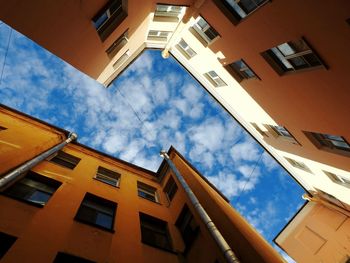 Low angle view of buildings against sky