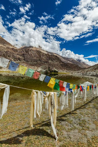 Lohan tso mountain lake. nubra valley, ladakh, india