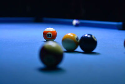 Close-up of balls on table