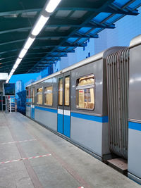 Train at railroad station platform