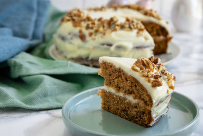 Close-up of cake in plate