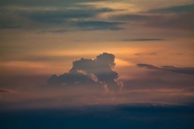 Scenic view of dramatic sky during sunset