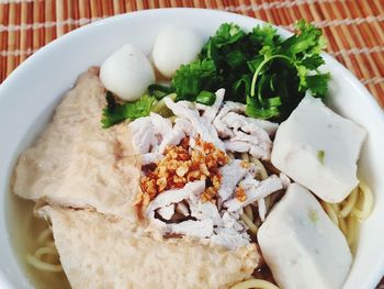 Close-up of food served in plate