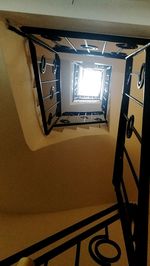 High angle view of spiral staircase in building