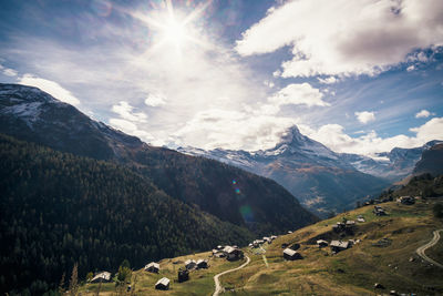 Scenic view of mountains against sky