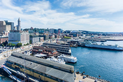 A view from above the seattle waterfront.